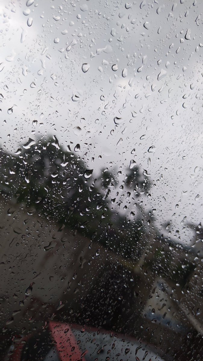 Rainy window reflection