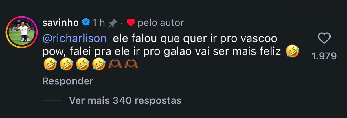 Savinho Richarlison Vasco Galo transfer chat