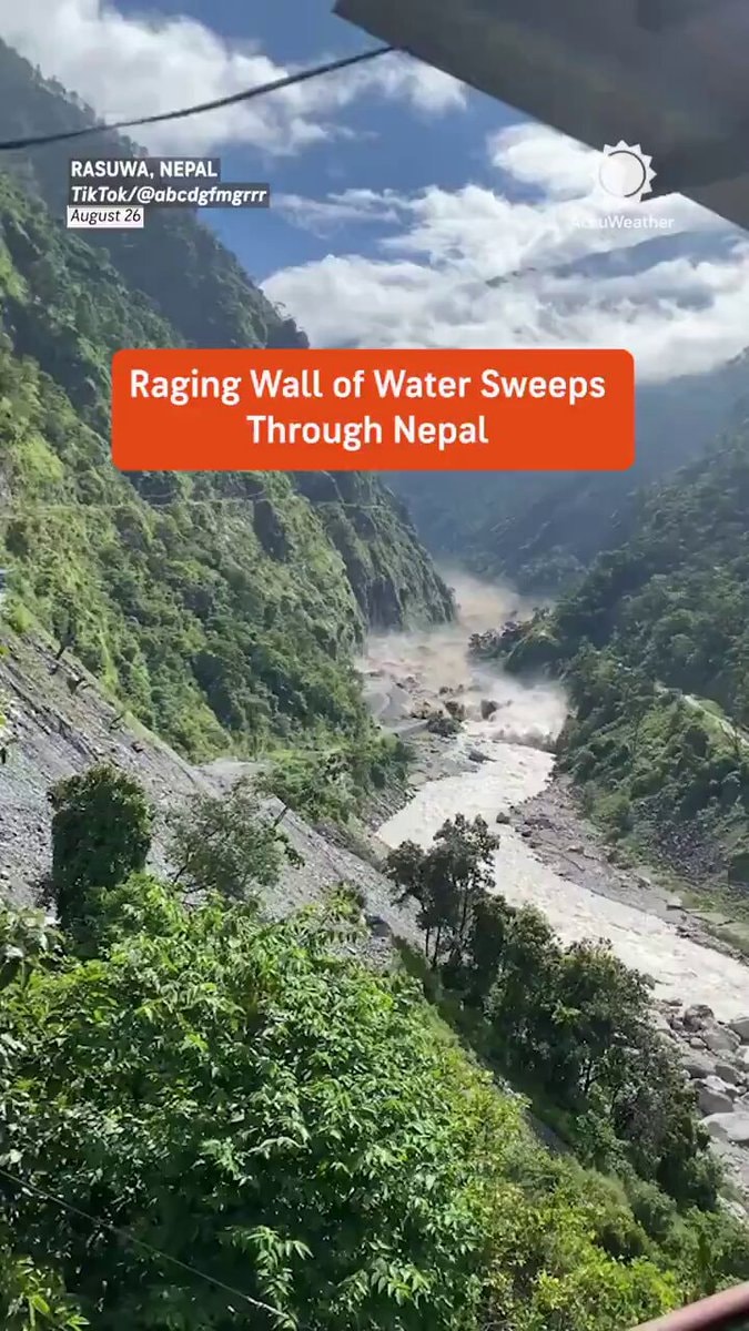 Nepal flash floods Rasuwa footage