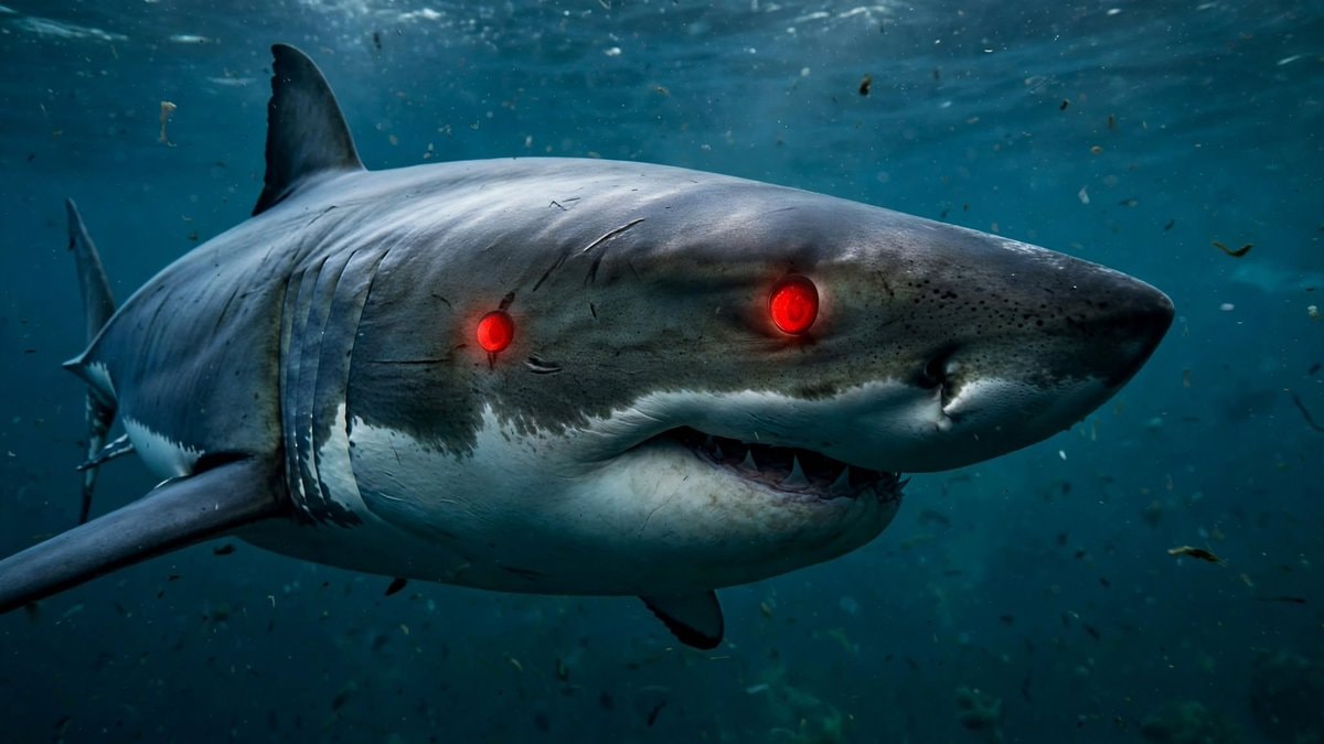 Great white shark underwater