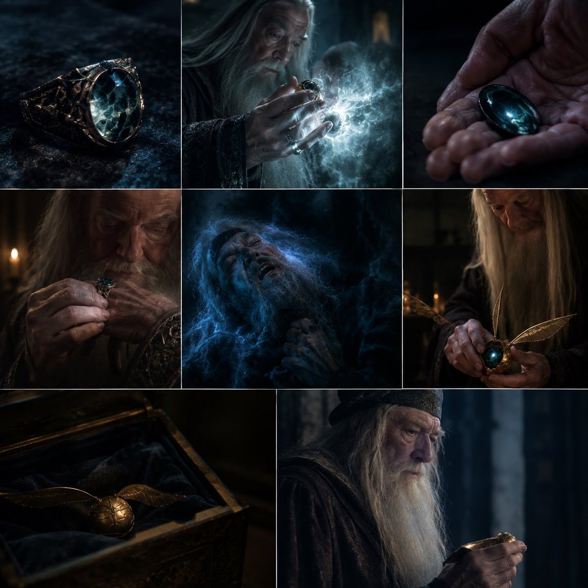 Dumbledore Gaunt ring and Snitch