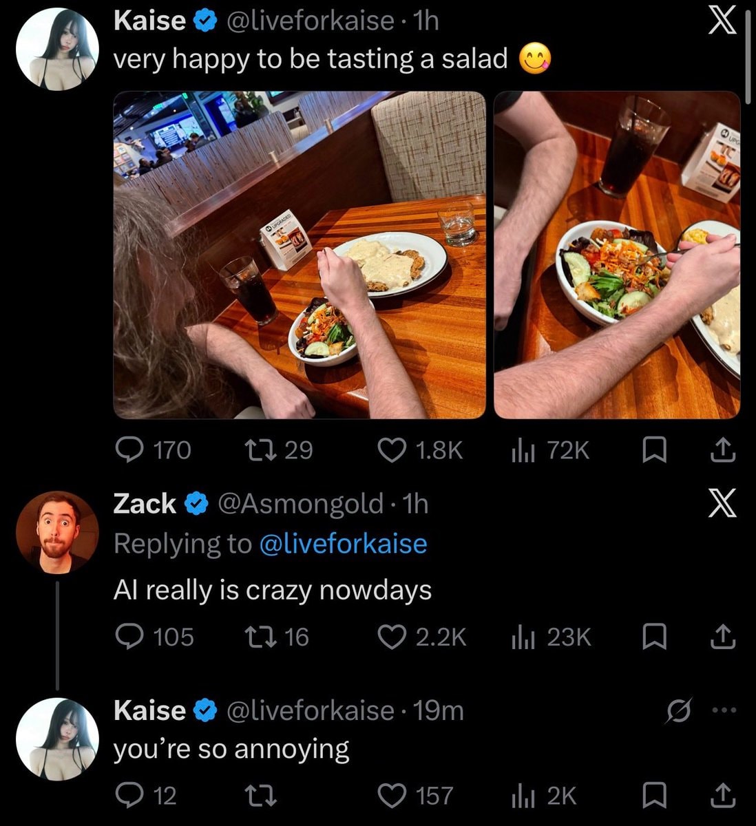 Asmongold responds to salad pic