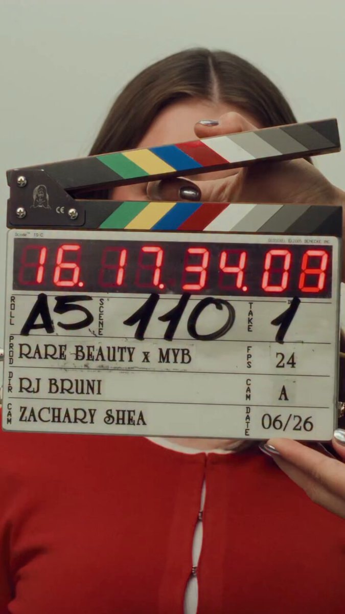 Ella Bright Rare Beauty film slate