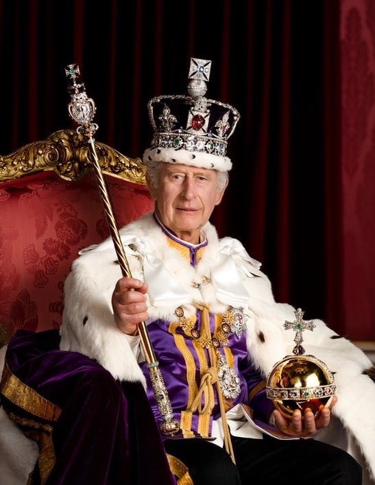King Charles III throne portrait