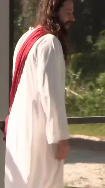 person dressed as Jesus