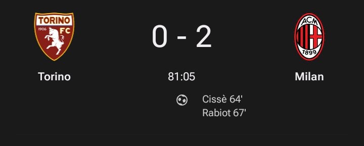 Torino FC vs AC Milan score Torino FC vs AC Milan score