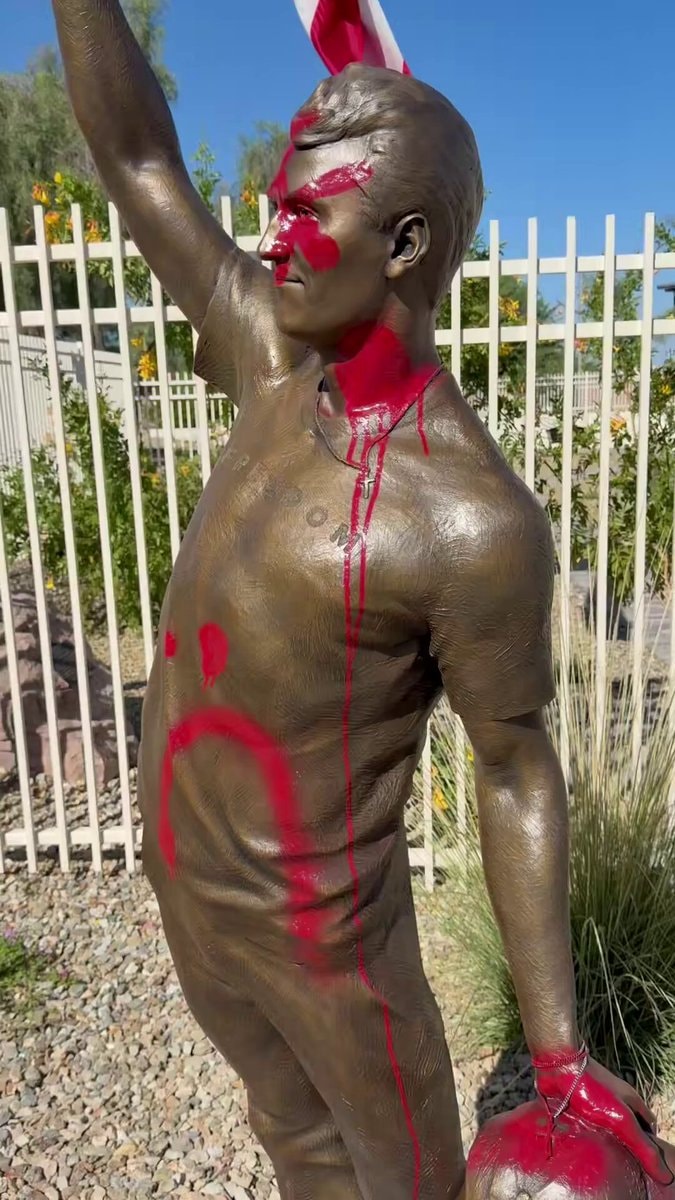 Charlie Kirk statue vandalized Charlie Kirk statue vandalized