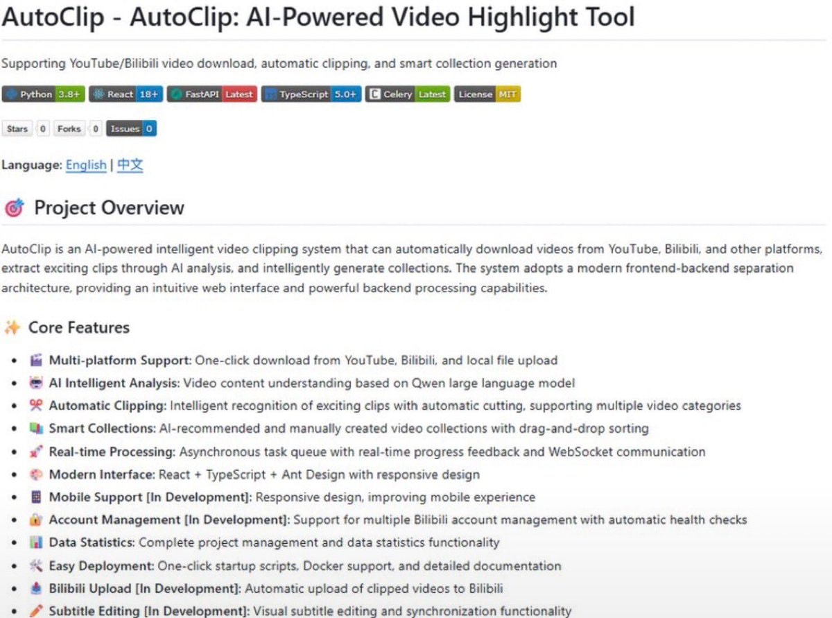 AutoClip free AI video clipping tool
