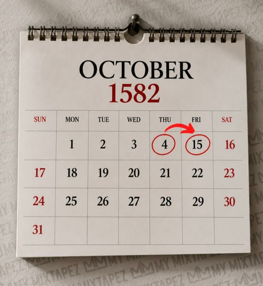 Gregorian calendar 10 day skip