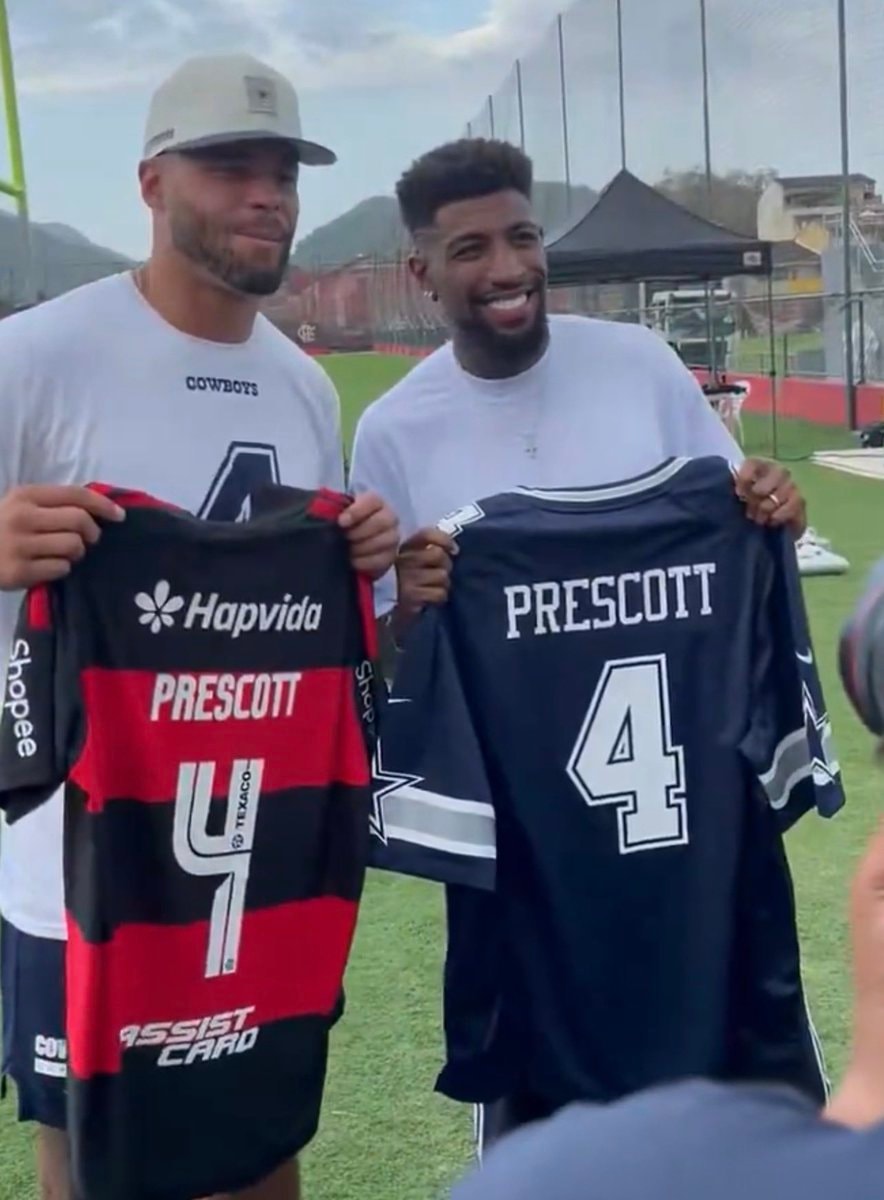 Emerson Royal and Dak Prescott jersey swap