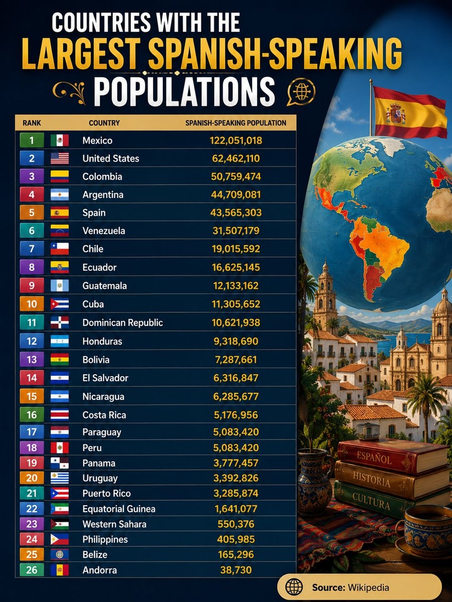 Countries with Largest Spanish-Speaking Populations