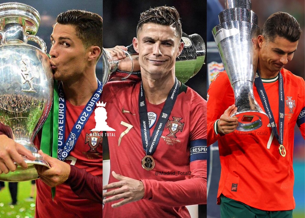 Cristiano Ronaldo trophy celebrations