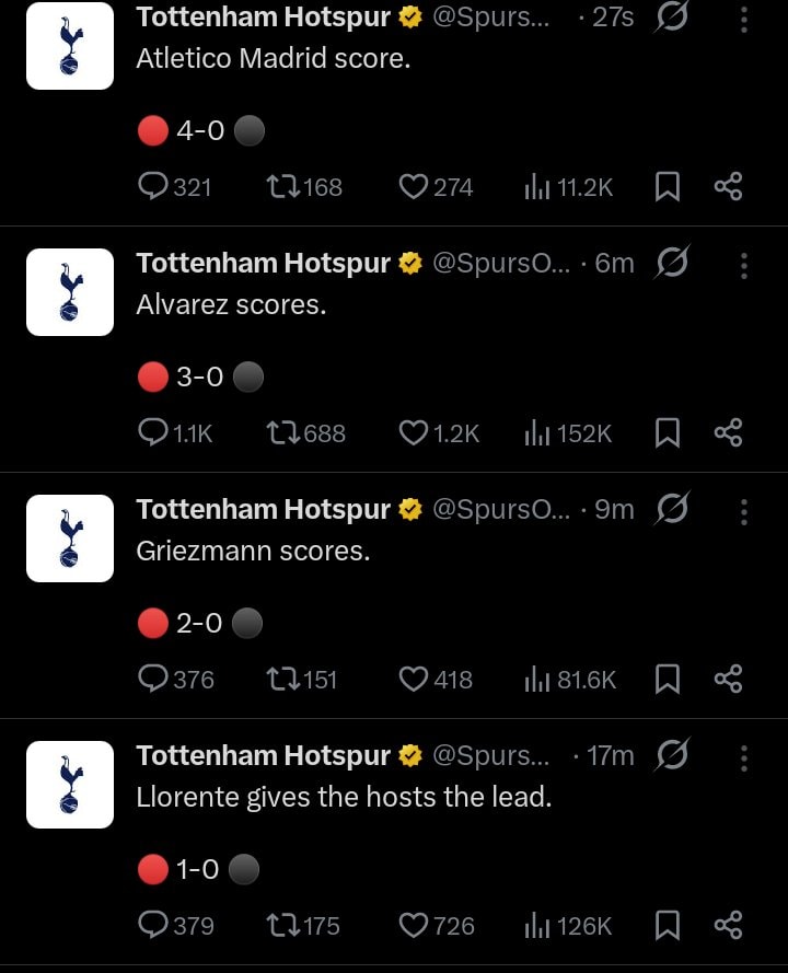 Tottenham match results (photo 2 of 2)