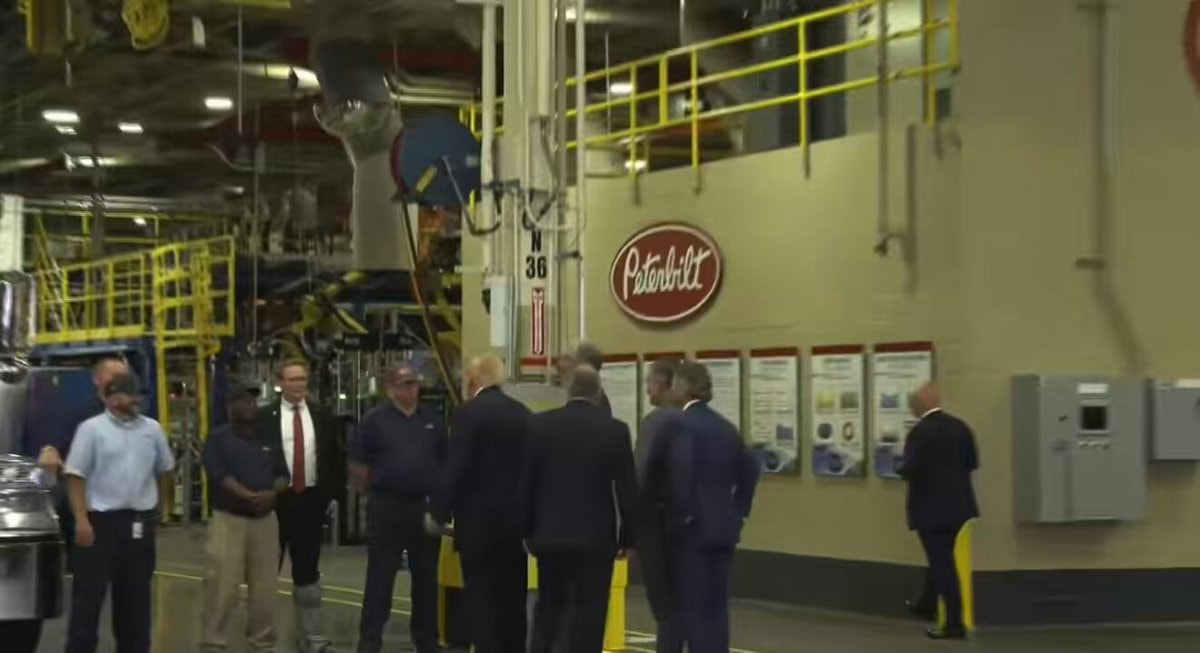 President Trump tours Peterbilt facility in Texas