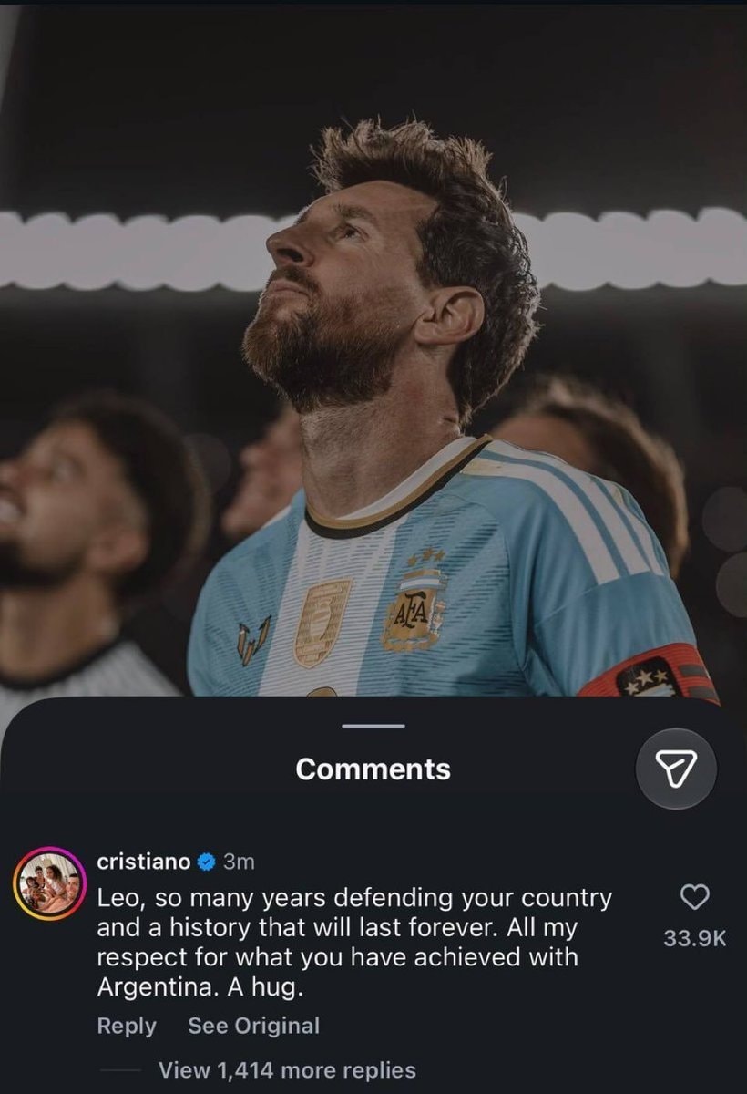 Ronaldo replies to Messi Argentina farewell