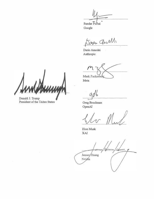 Trump publishes AI executives document at White House (photo 2 of 2)