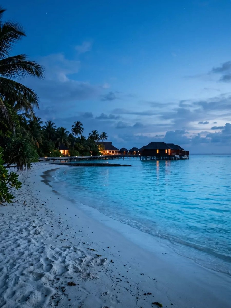 Maldives evening beach