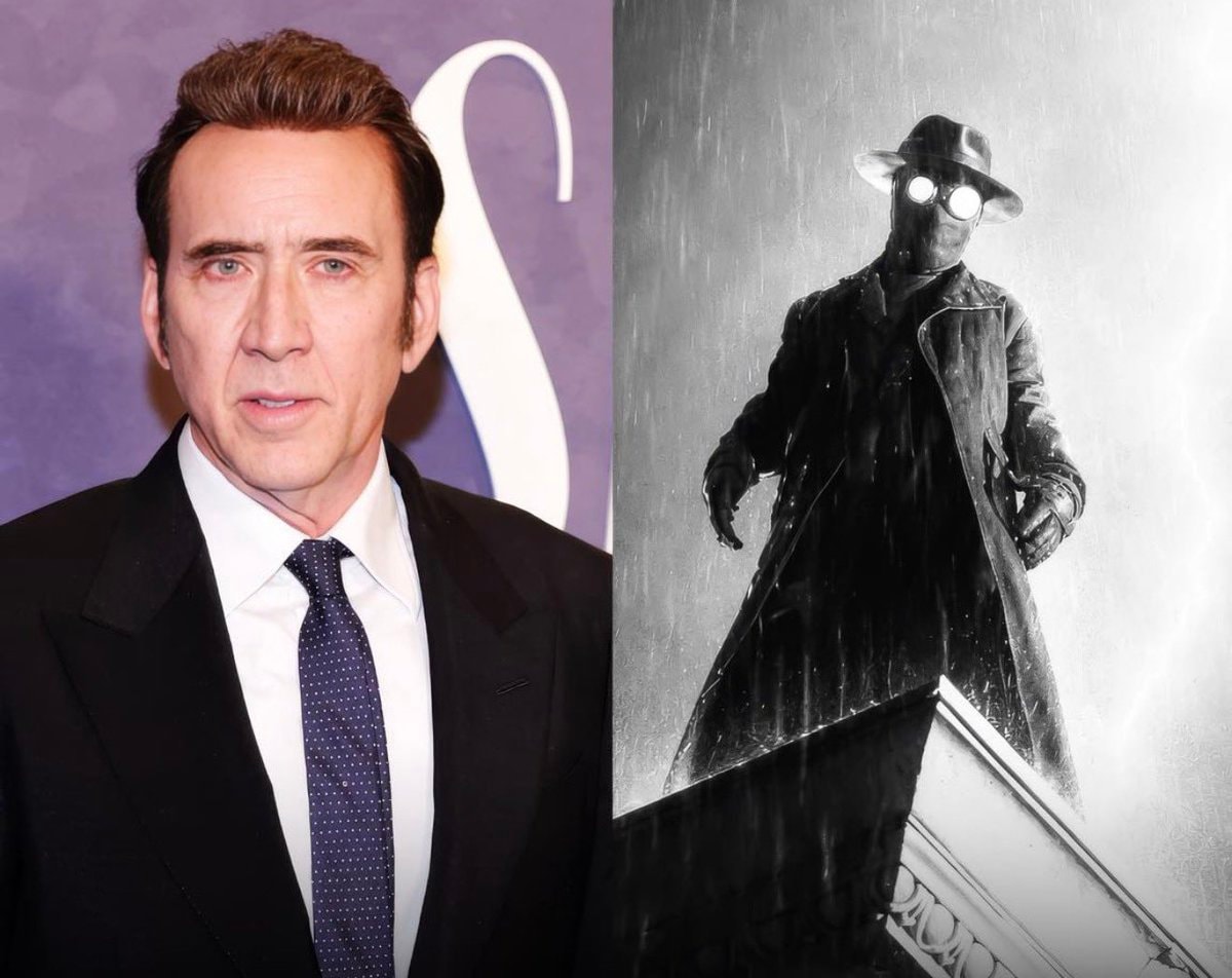 Nicolas Cage Spider-Noir AI stance