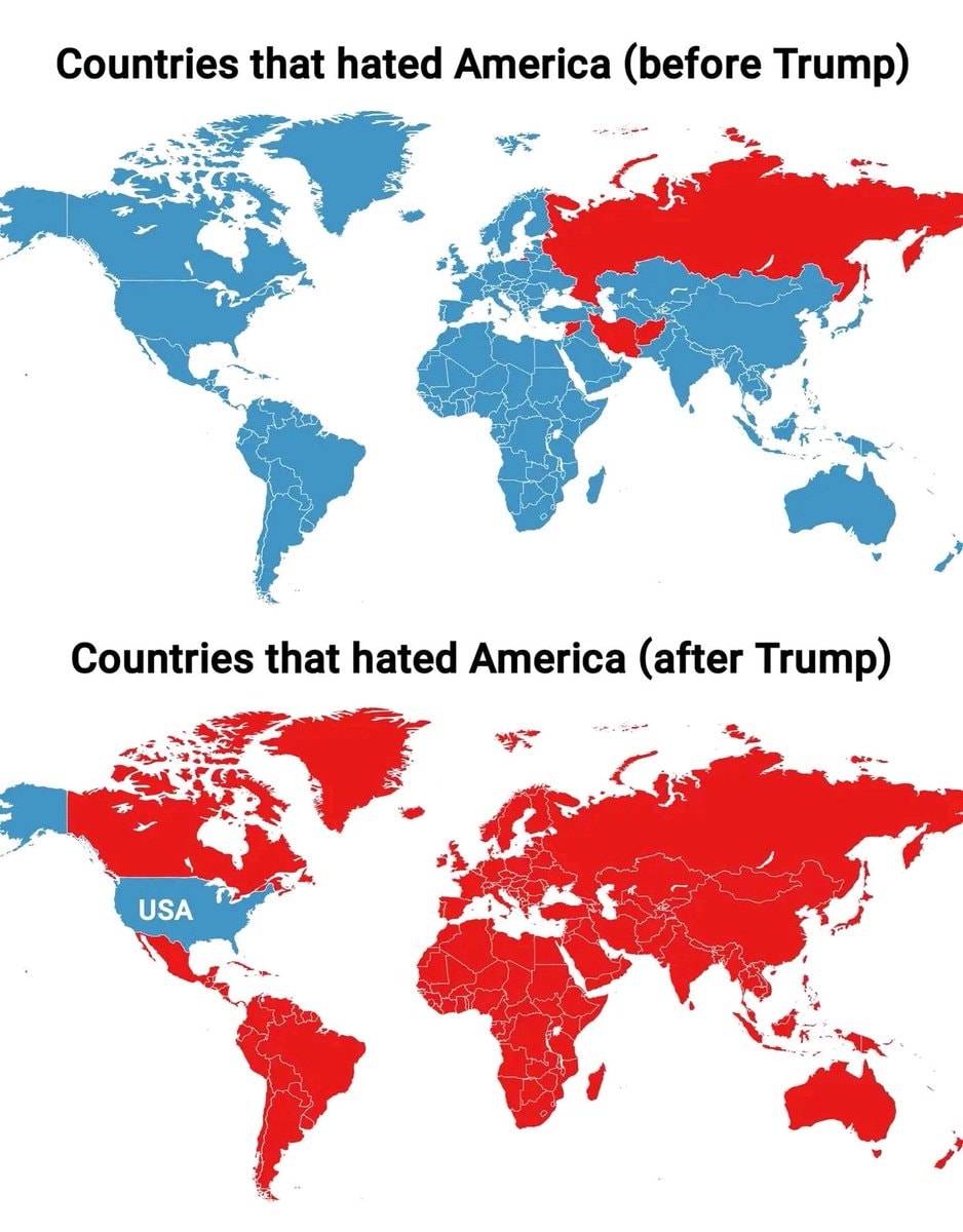 US international standing before and after Trump