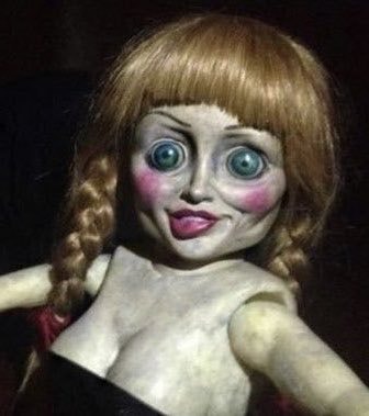 Annabelle doll creepy close-up
