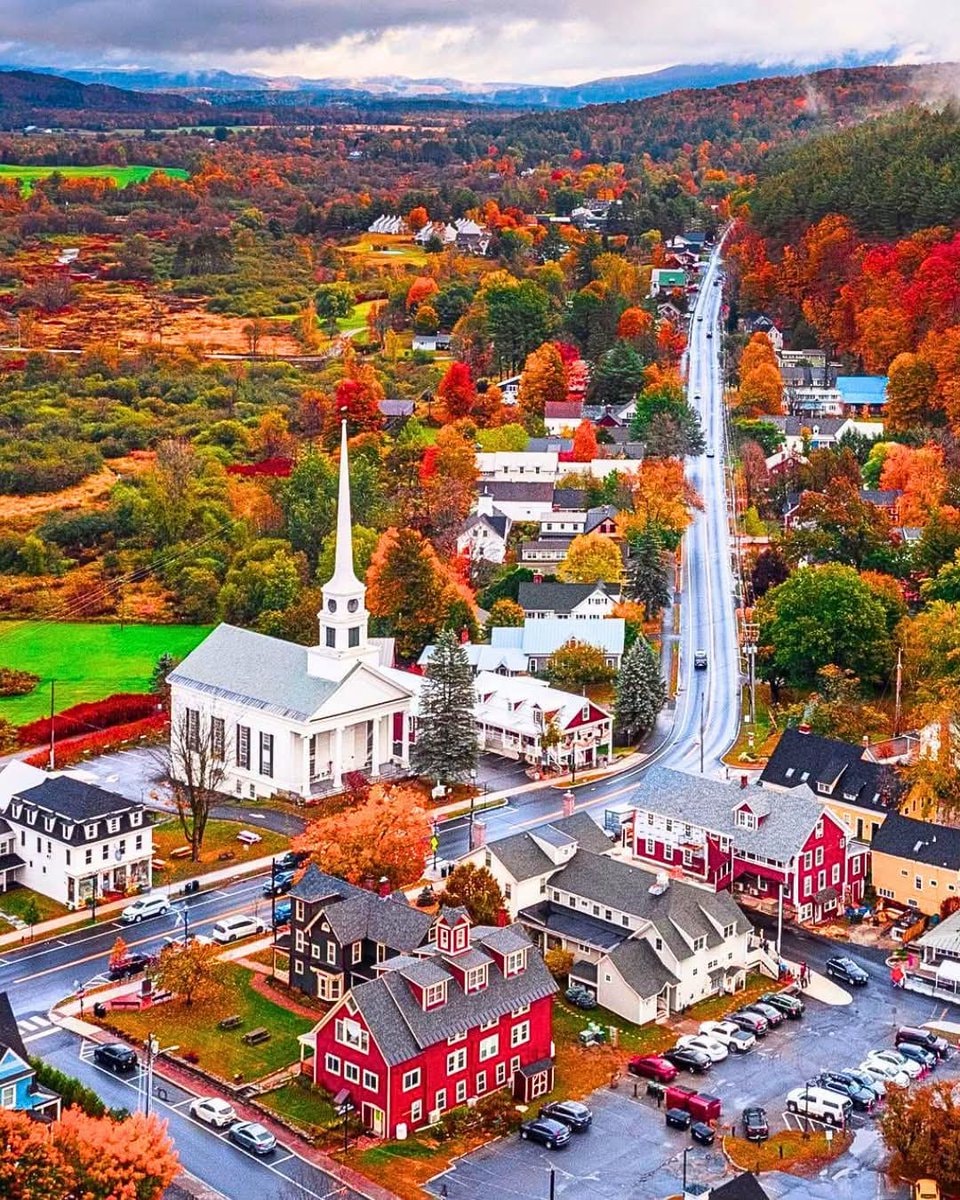 vermont usa autumn town