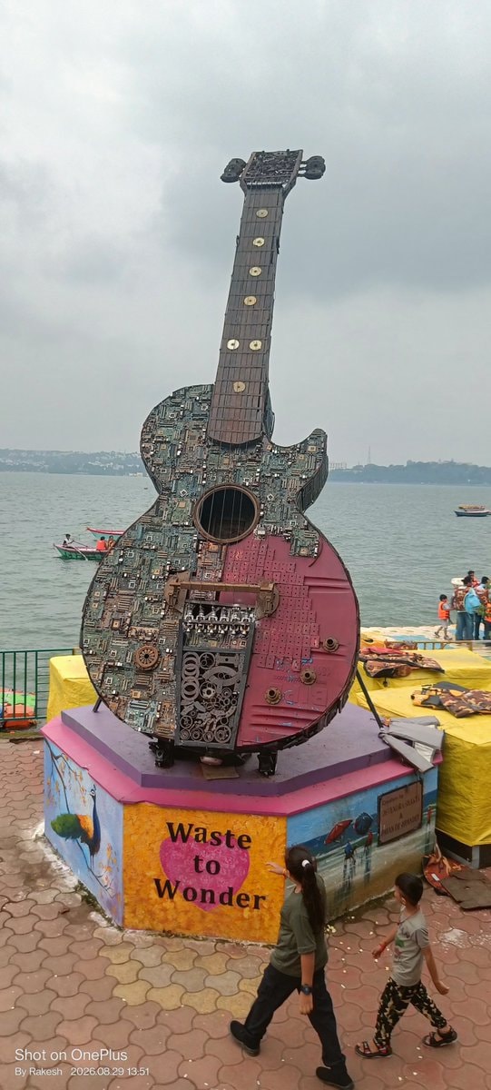 Guitar sculpture from e-waste Waste to Wonder