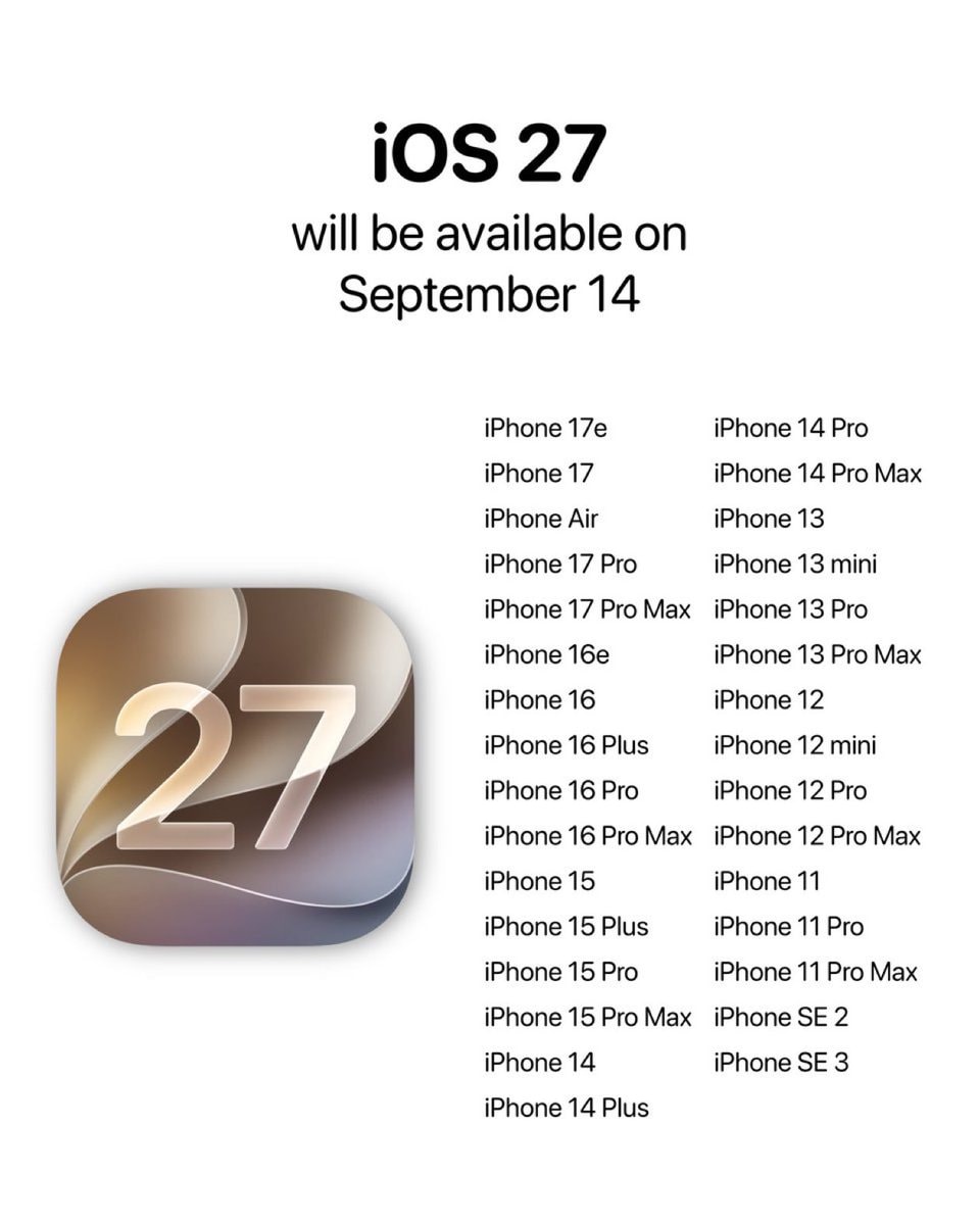 iOS 27 release date iOS 27 release date