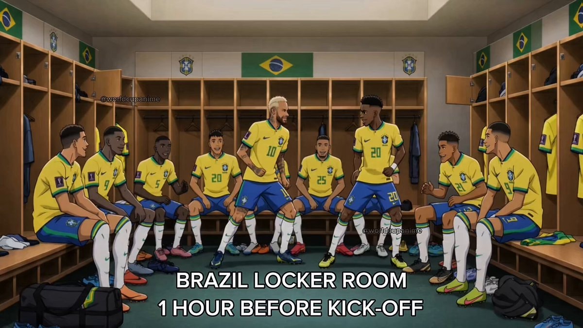 Brazil locker room before Japan match