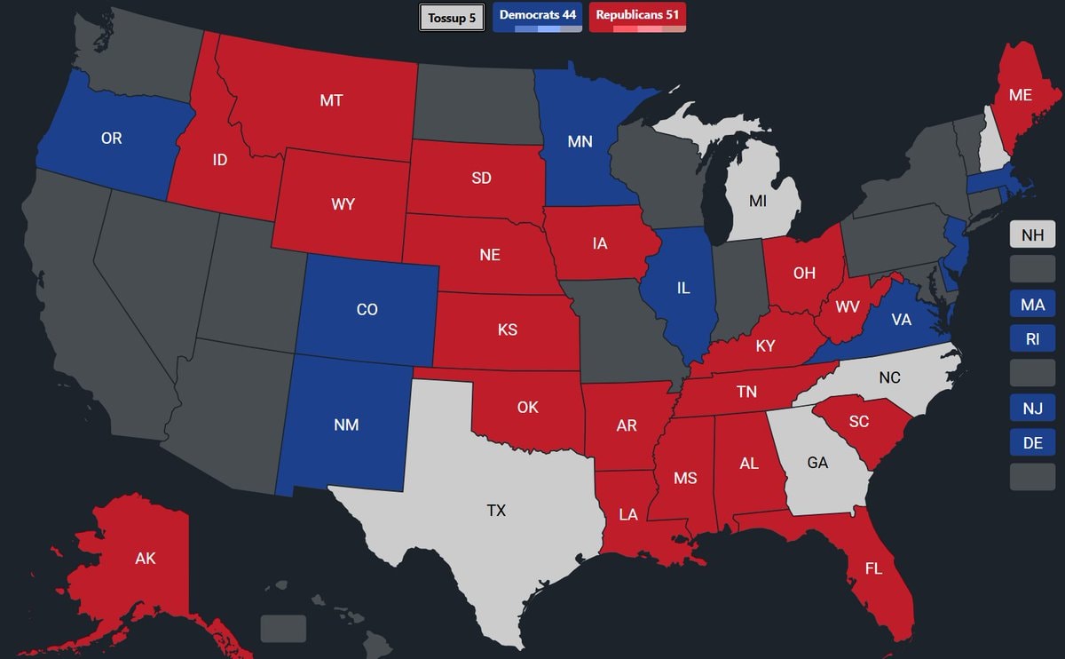 2026 US Senate map projection