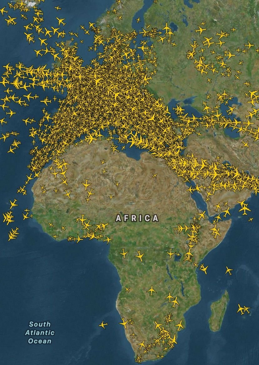 Europe vs Africa air traffic comparison