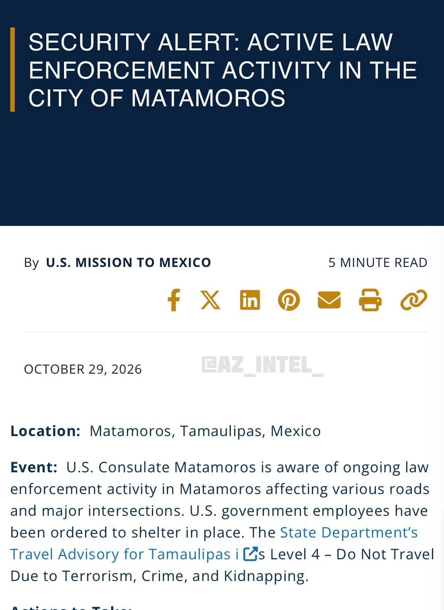 U.S. Mission Matamoros security alert