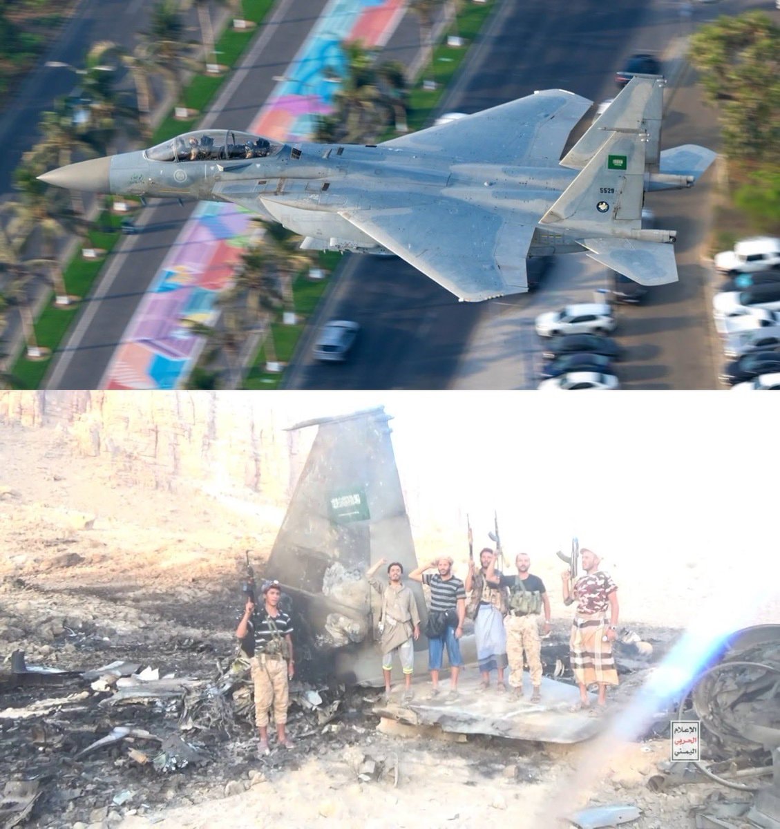 Saudi F-15 targeted by Houthis