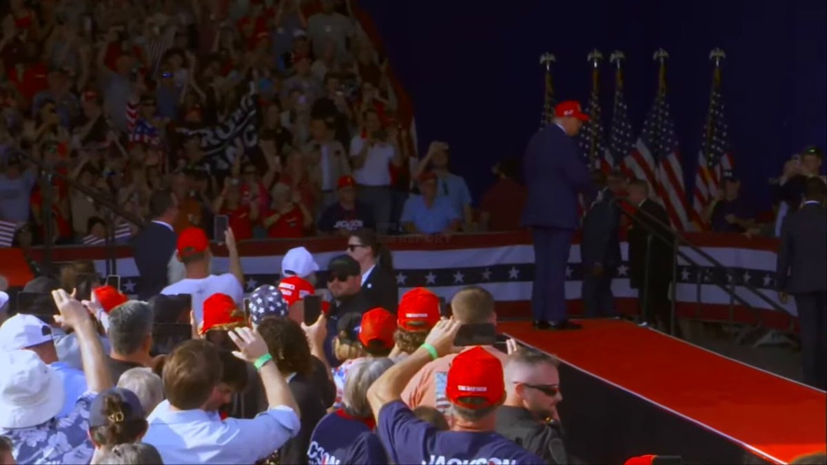 Trump Georgia rally entrance Trump Georgia rally entrance