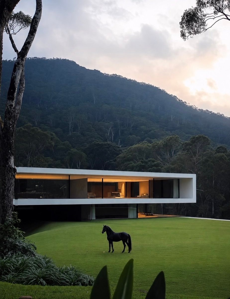 black horse on manicured lawn black horse on manicured lawn