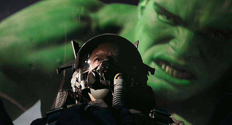 Hulk 2003 flight suit moment