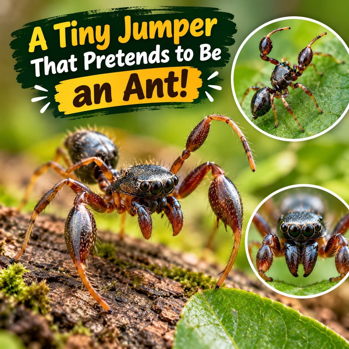 Jumping Spider mimicking an ant