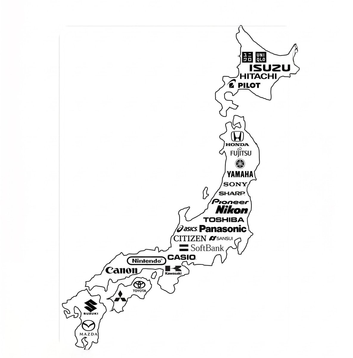 Major Japanese Brand Logos Map