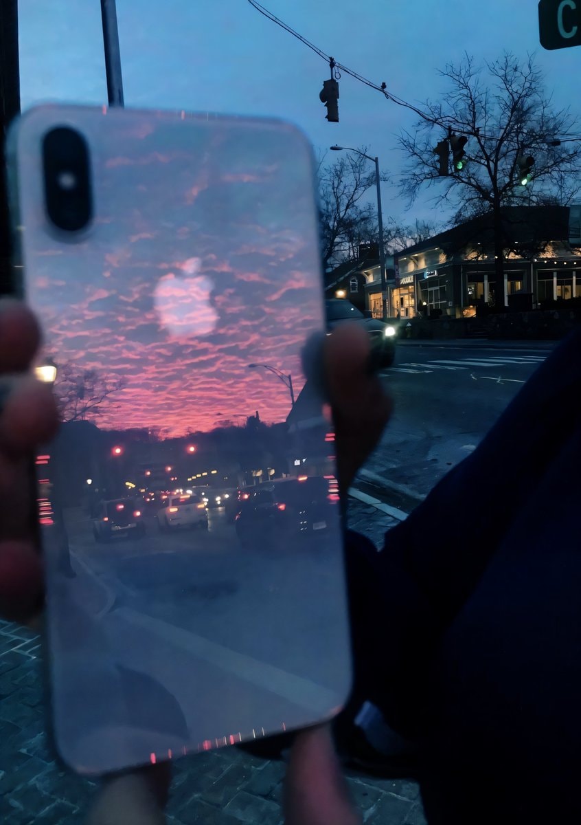 iPhone sunset reflection photo