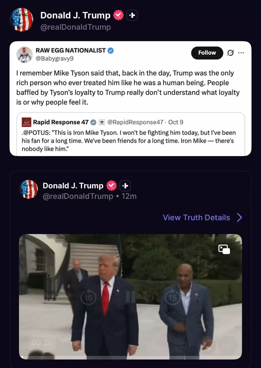 Trump and Mike Tyson walk together
