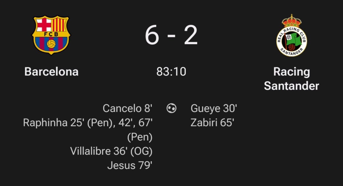 Barcelona Racing Santander penalty Barcelona Racing Santander penalty