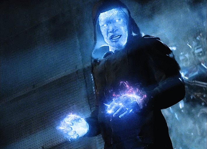 Electro blue energy crackling