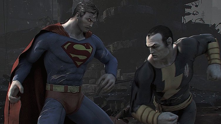 Superman vs Black Adam confrontation