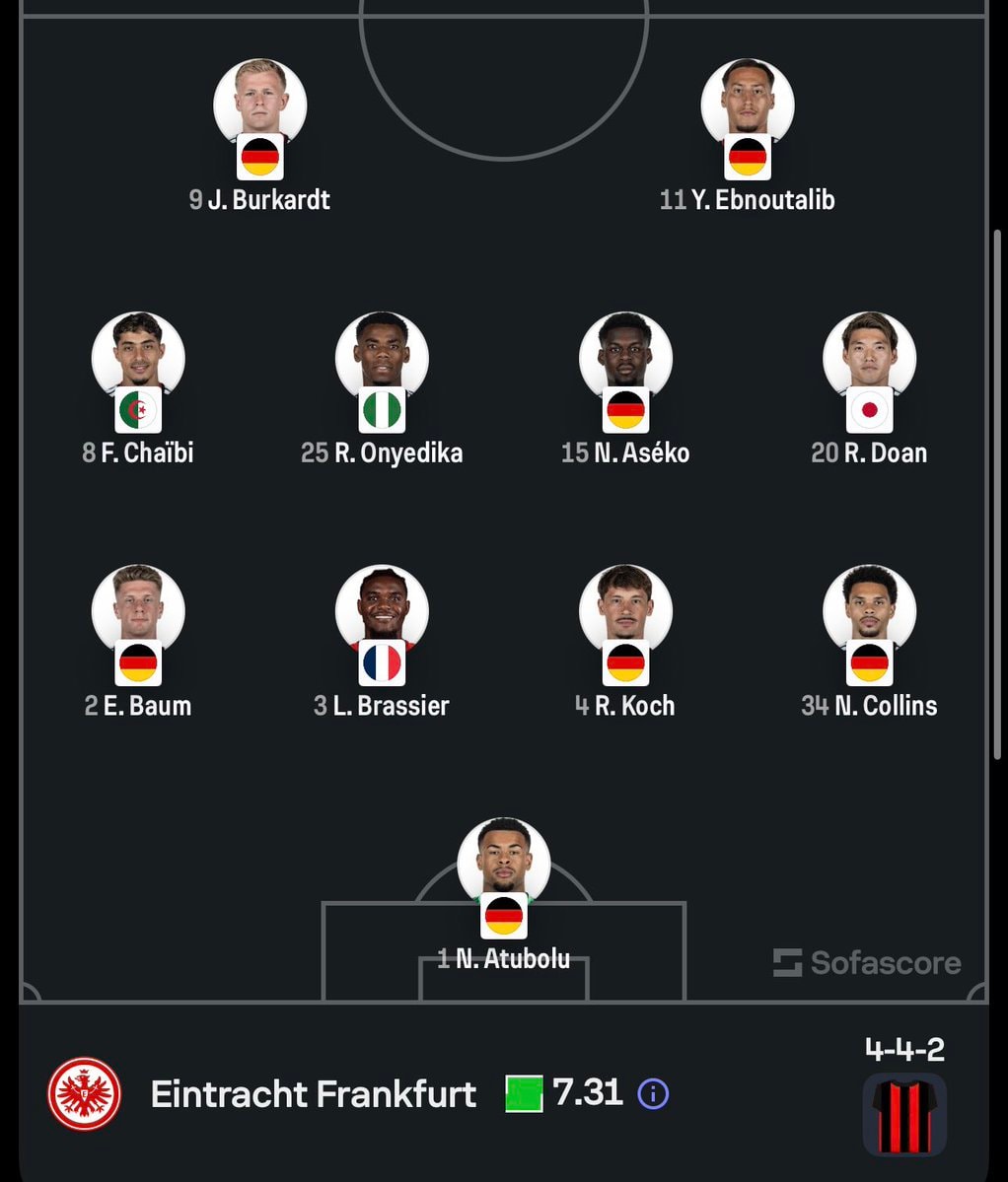 Dortmund vs Eintracht Frankfurt starting XI (photo 2 of 2)