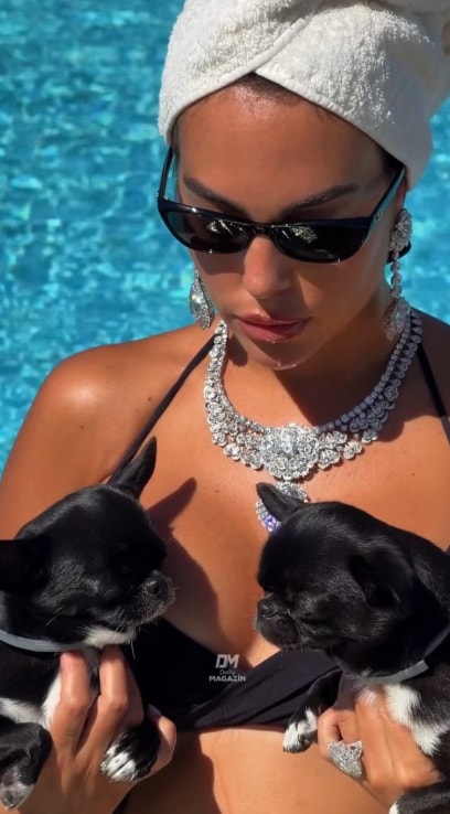 Georgina Rodríguez pool poses with dogs (photo 1 of 2)
