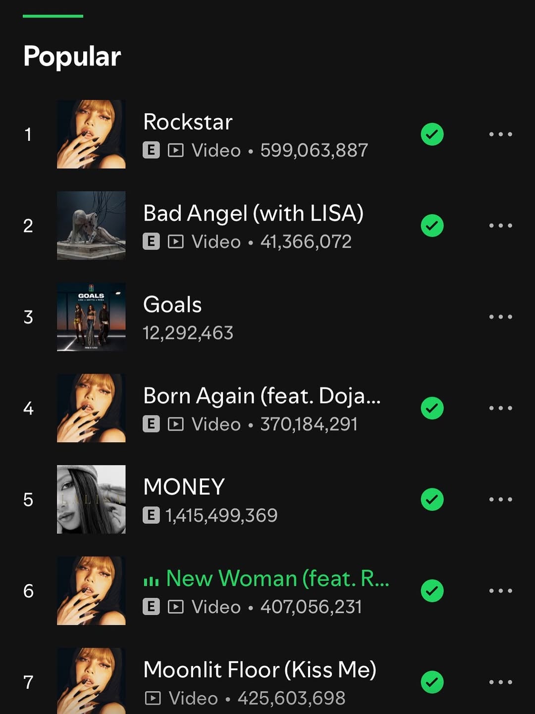 Lisa Born Again 370M streams Spotify (photo 2 of 2) Lisa Born Again 370M streams Spotify (photo 2 of 2)