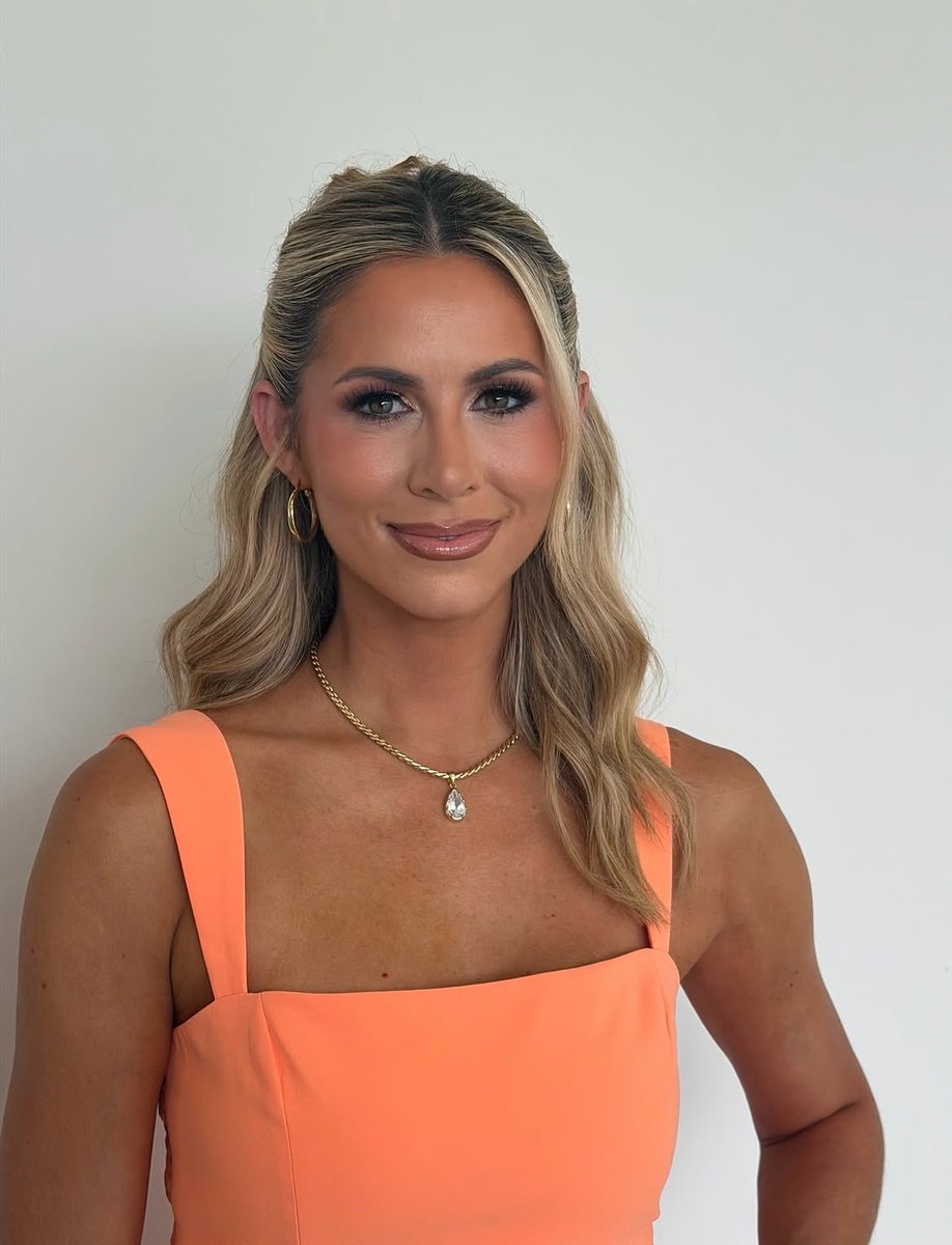Laura Rutledge orange mini dress (photo 2 of 4)