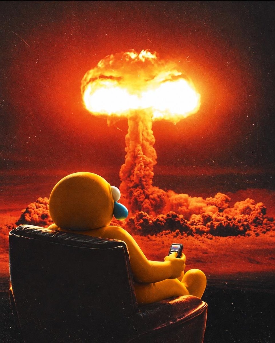 Homer Simpson on his phone
