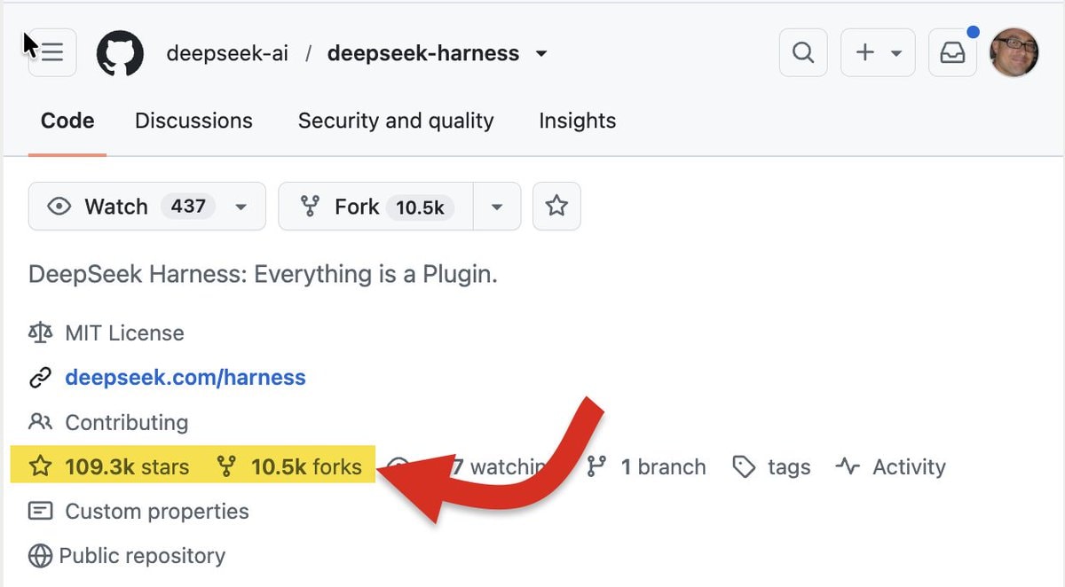 DeepSeek Harness 10k stars record