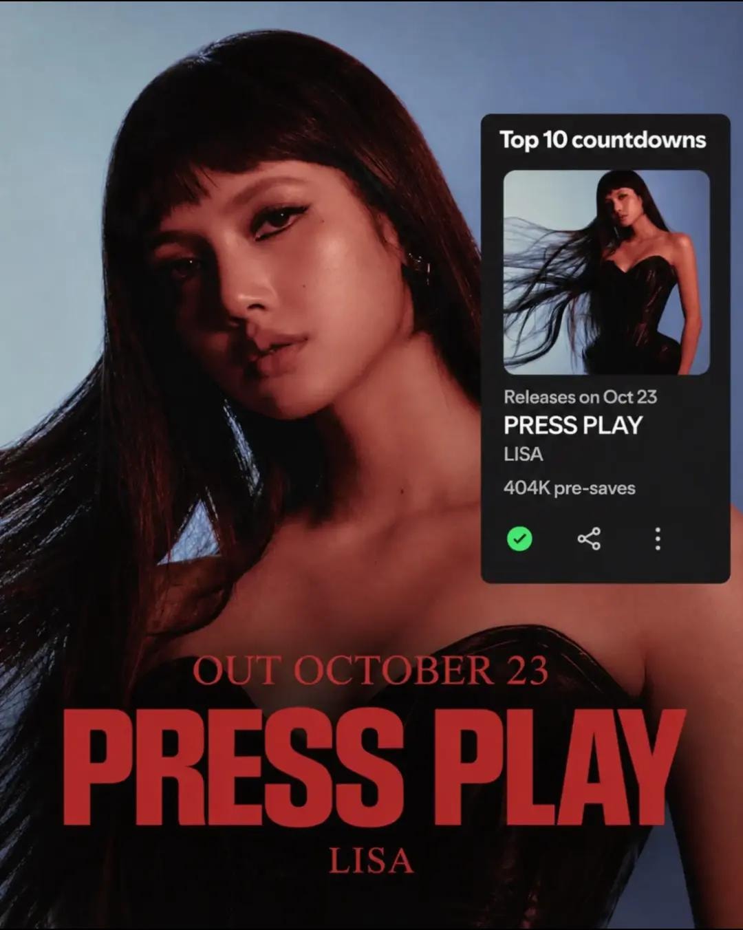 Lisa PRESS Play Spotify pre-saves