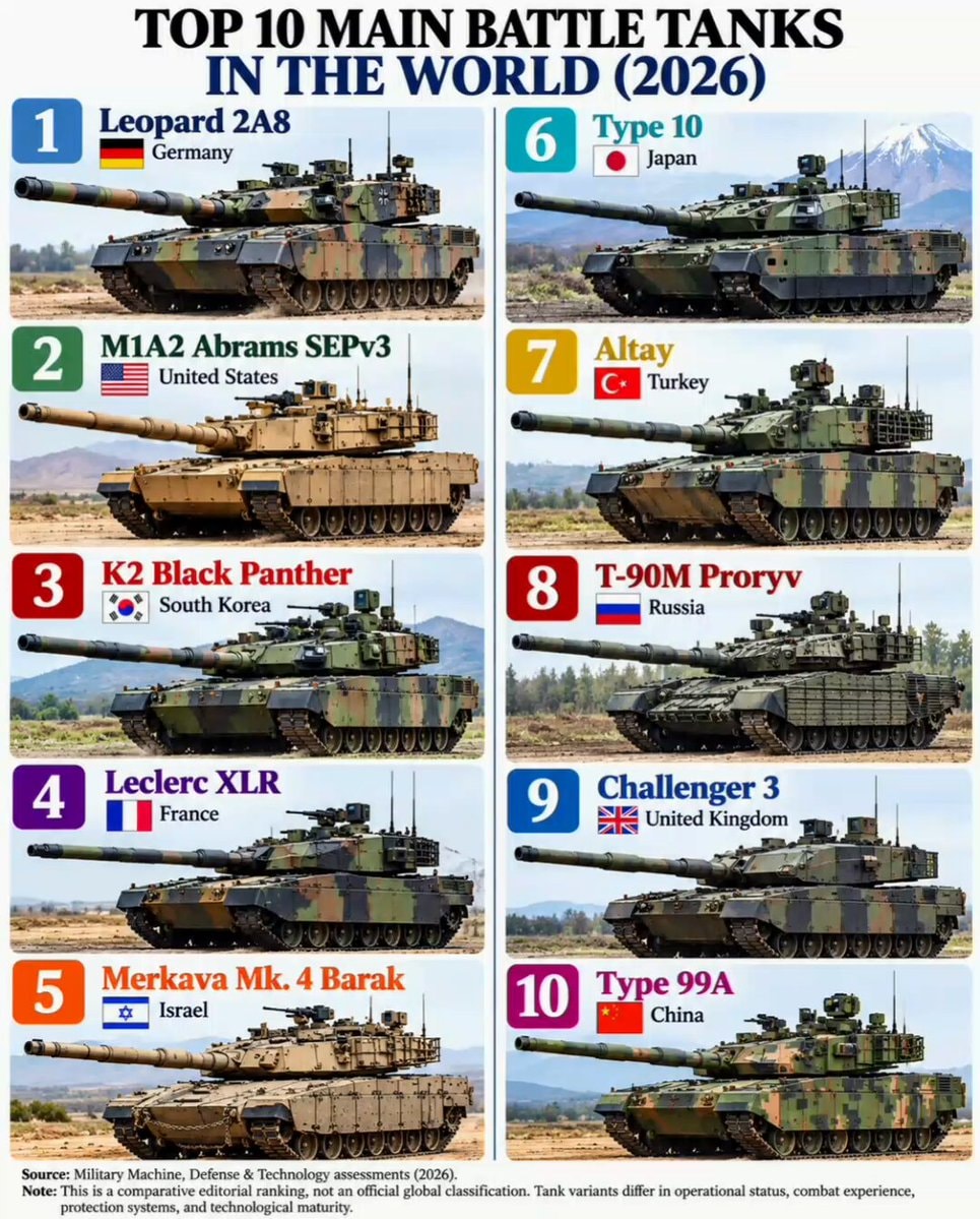 Top 10 Main Battle Tanks World Ranking